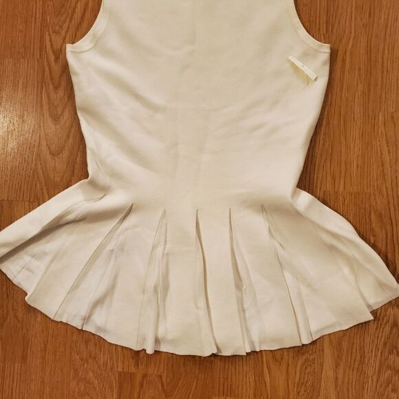 Theory Pleated Prosecco Sleeveless Peplum Top sz P - Picture 7 of 13